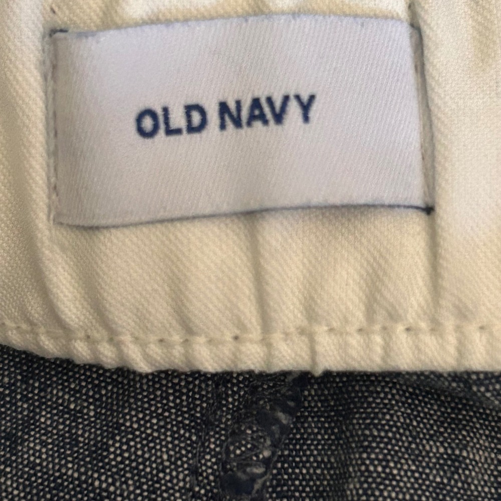 Old Navy Mens Blue Linen Blend Chambray Straight Leg Pants Size L 36x31 - Picture 5 of 8